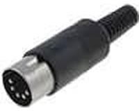 F-259C  Male plug DIN for cable 5P 180°